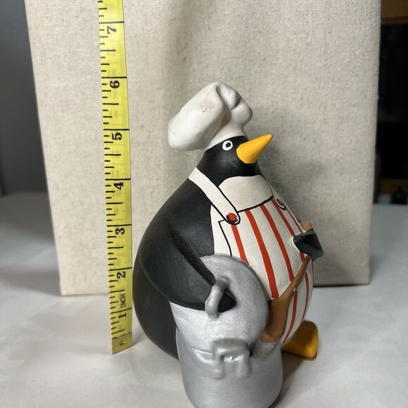 Ceramic Fat Penguin Chef Tiziana Coccia Signed Italy Whimsical Handmade - Picture 14 of 14